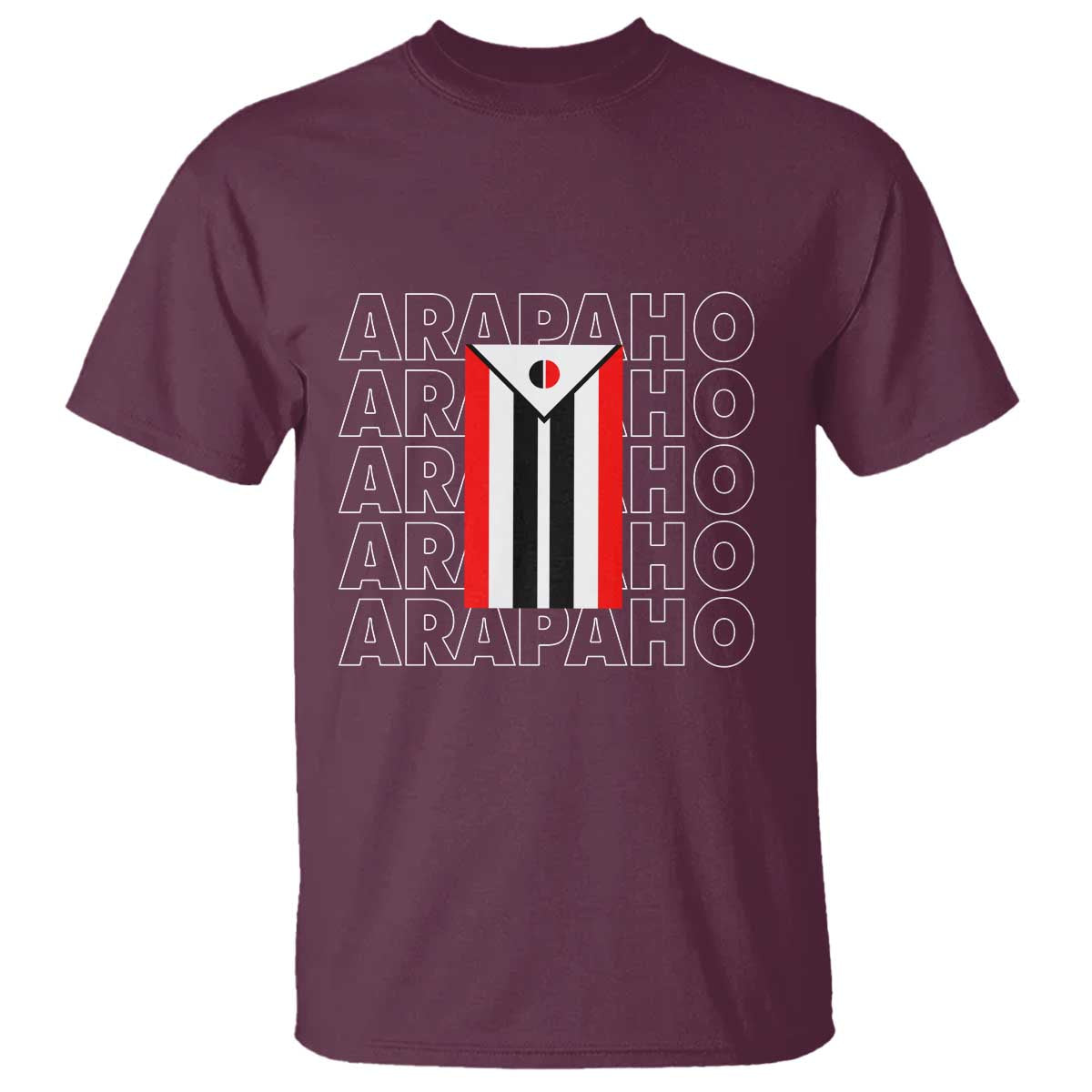 Arapaho Nation Flag Symbol T Shirt TS14 Maroon Print Your Wear