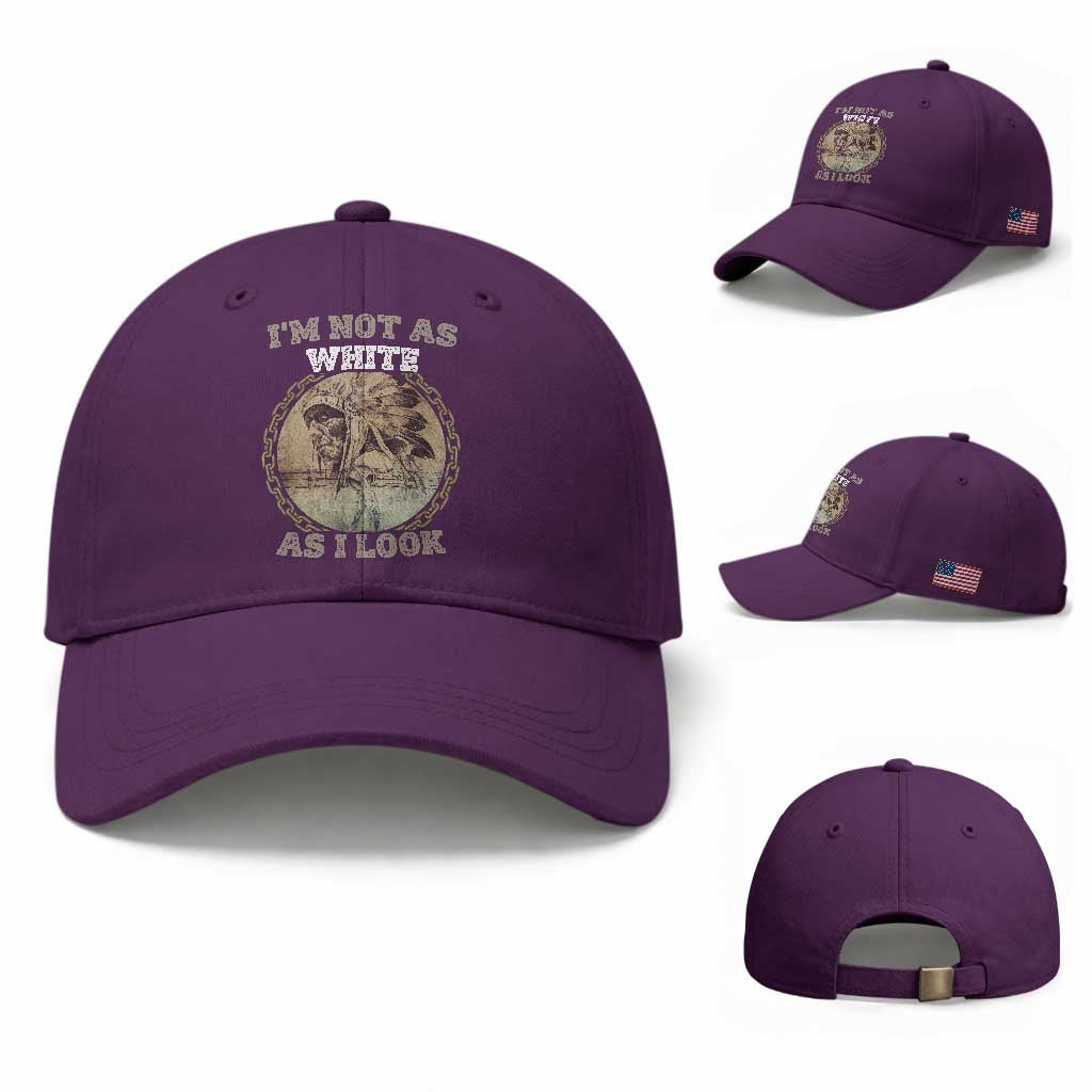 Native American Heritage Baseball Cap I'm Not As White As I Look TS14 Baseball Cap Universal Fit Purple Print Your Wear
