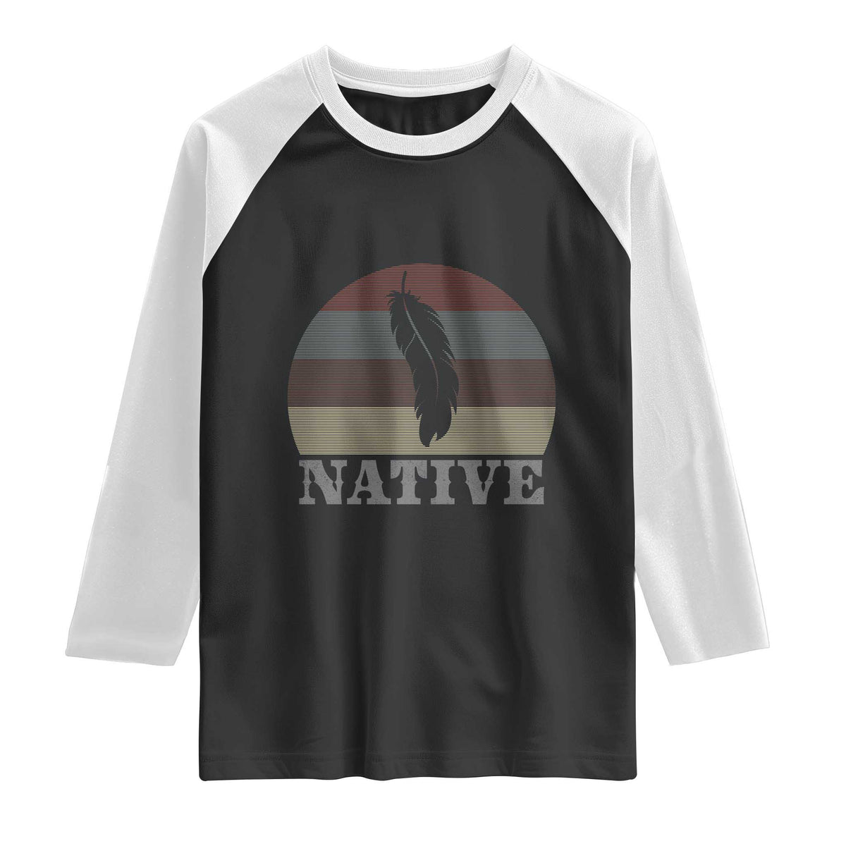 Native Indian American Pride Indigenous Native American Raglan Shirt TS14 Black White Print Your Wear