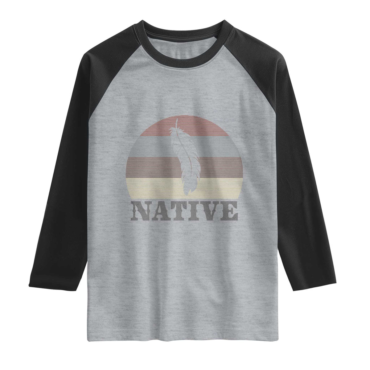 Native Indian American Pride Indigenous Native American Raglan Shirt TS14 Heather Gray Black Print Your Wear