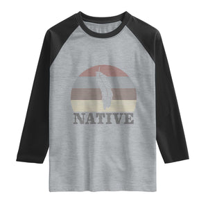 Native Indian American Pride Indigenous Native American Raglan Shirt TS14 Heather Gray Black Print Your Wear