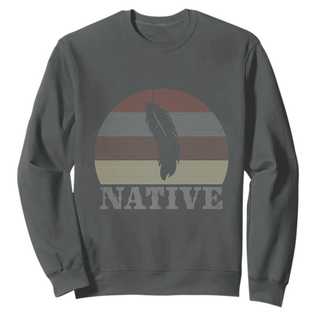 Native Indian American Pride Indigenous Native American Sweatshirt TS14 Dark Heather Print Your Wear