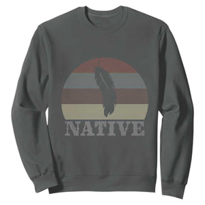 Native Indian American Pride Indigenous Native American Sweatshirt TS14 Dark Heather Print Your Wear