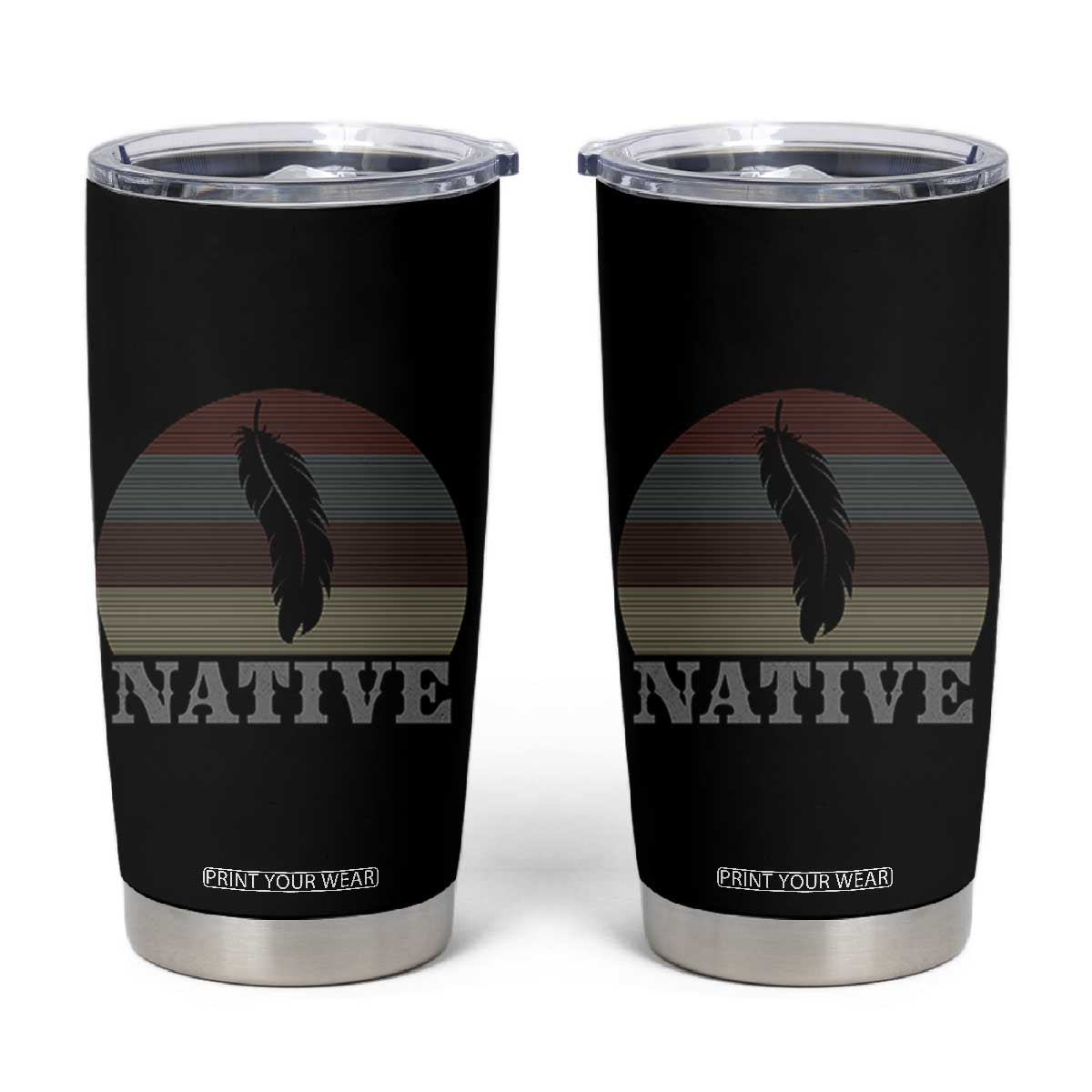 Native Indian American Pride Indigenous Native American Tumbler Cup TS14 Black Print Your Wear