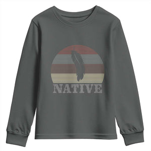 Native Indian American Pride Indigenous Native American Youth Sweatshirt TS14 Dark Heather Print Your Wear