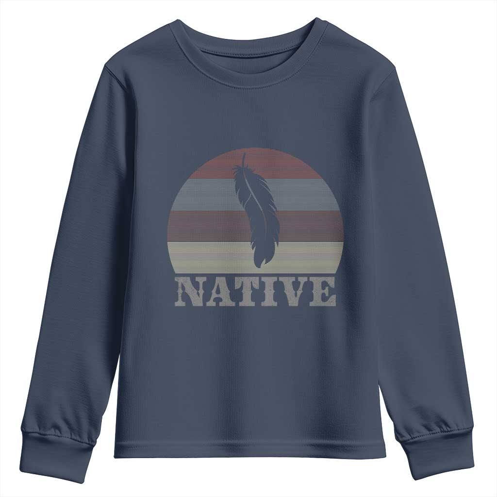 Native Indian American Pride Indigenous Native American Youth Sweatshirt TS14 Navy Print Your Wear