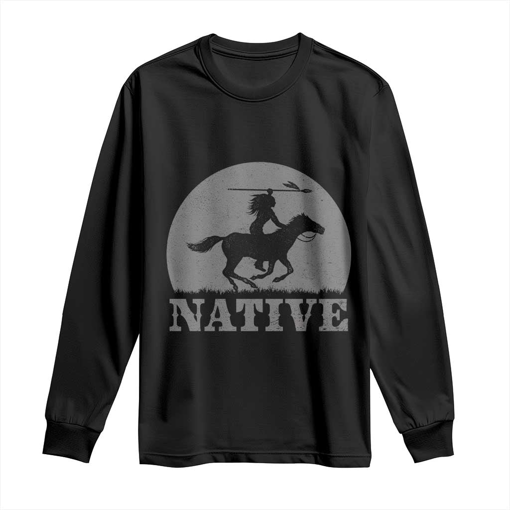 Northwest Native American Knight Pride Mountain Warrior Long Sleeve Shirt TS14 Black Print Your Wear