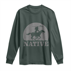 Northwest Native American Knight Pride Mountain Warrior Long Sleeve Shirt TS14 Dark Forest Green Print Your Wear
