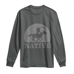 Northwest Native American Knight Pride Mountain Warrior Long Sleeve Shirt TS14 Dark Heather Print Your Wear