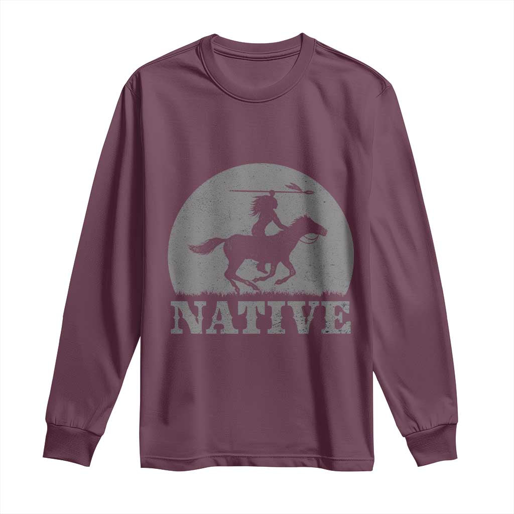 Northwest Native American Knight Pride Mountain Warrior Long Sleeve Shirt TS14 Maroon Print Your Wear