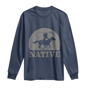 Northwest Native American Knight Pride Mountain Warrior Long Sleeve Shirt TS14 Navy Print Your Wear