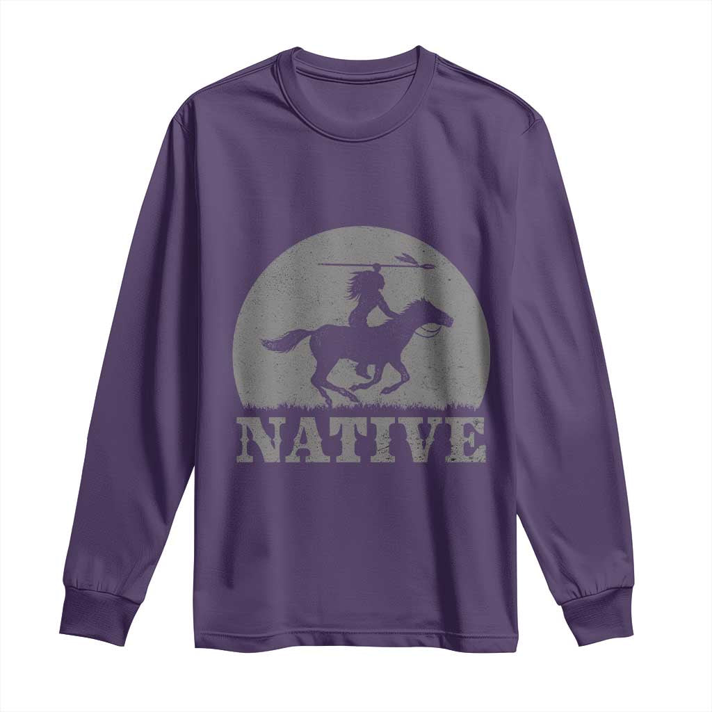 Northwest Native American Knight Pride Mountain Warrior Long Sleeve Shirt TS14 Purple Print Your Wear