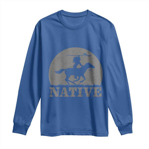 Northwest Native American Knight Pride Mountain Warrior Long Sleeve Shirt TS14 Royal Blue Print Your Wear
