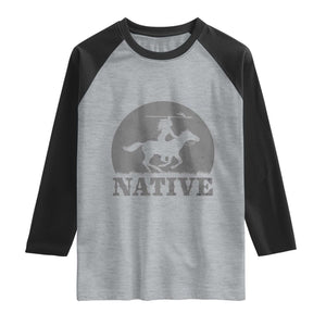 Northwest Native American Knight Pride Mountain Warrior Raglan Shirt TS14 Heather Gray Black Print Your Wear