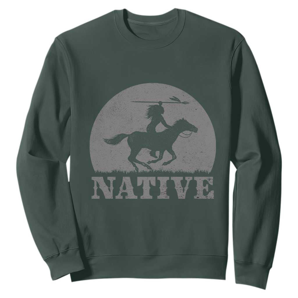Northwest Native American Knight Pride Mountain Warrior Sweatshirt TS14 Dark Forest Green Print Your Wear