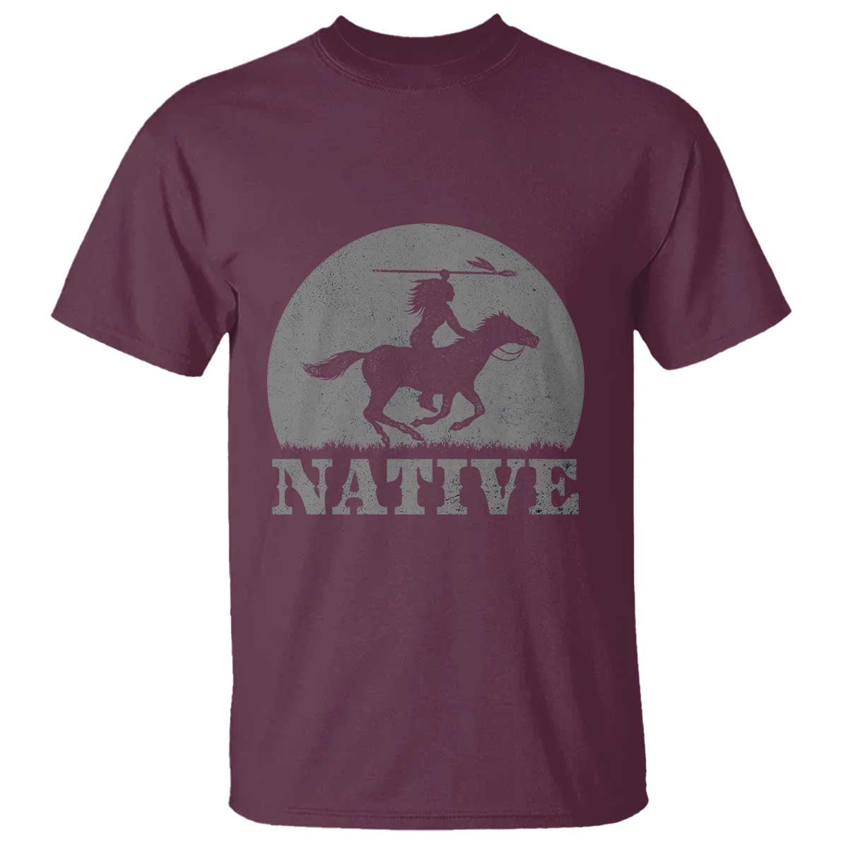 Northwest Native American Knight Pride Mountain Warrior T Shirt TS14 Maroon Print Your Wear