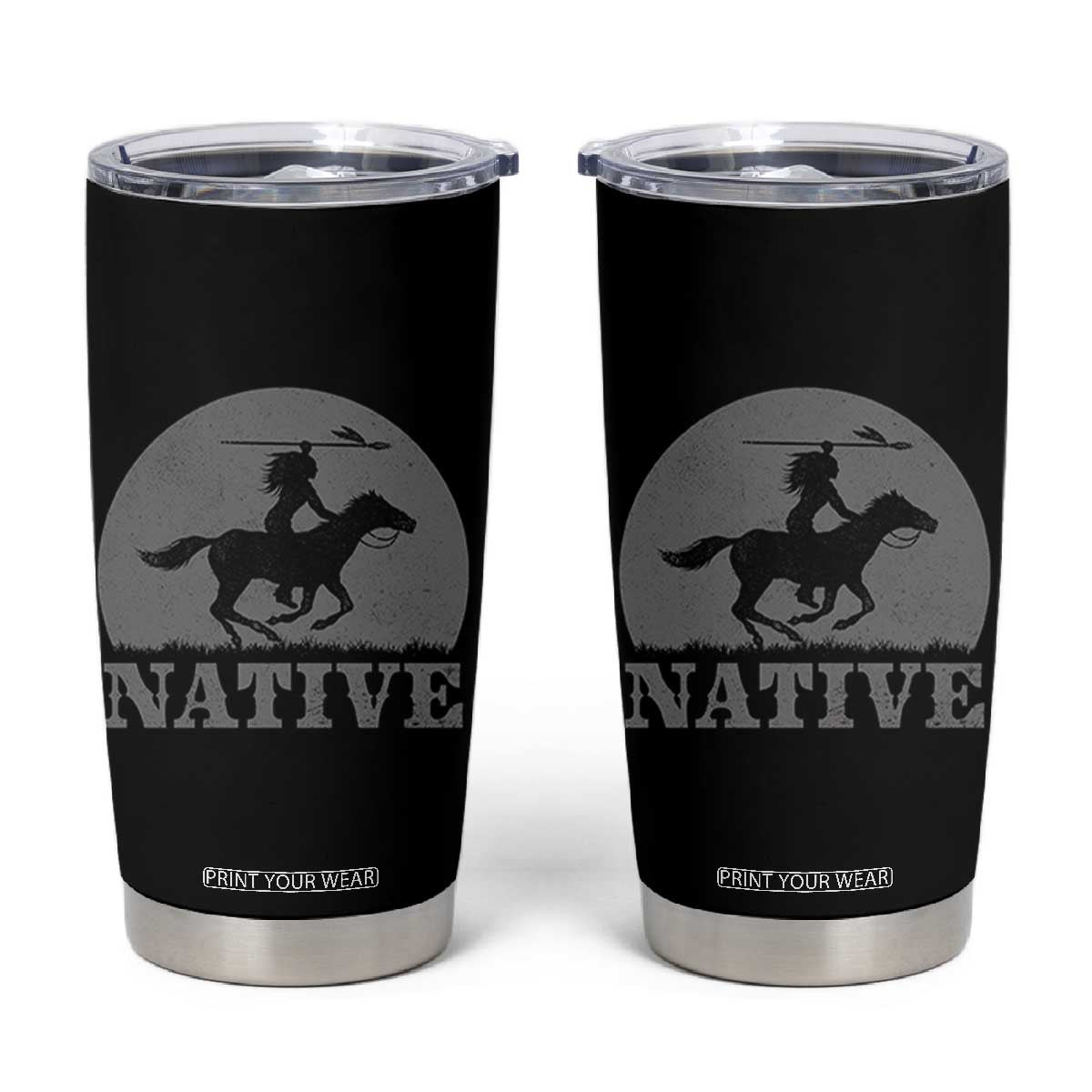Northwest Native American Knight Pride Mountain Warrior Tumbler Cup TS14 Black Print Your Wear