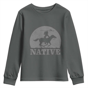 Northwest Native American Knight Pride Mountain Warrior Youth Sweatshirt TS14 Dark Heather Print Your Wear