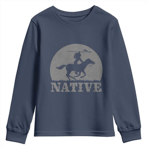 Northwest Native American Knight Pride Mountain Warrior Youth Sweatshirt TS14 Navy Print Your Wear