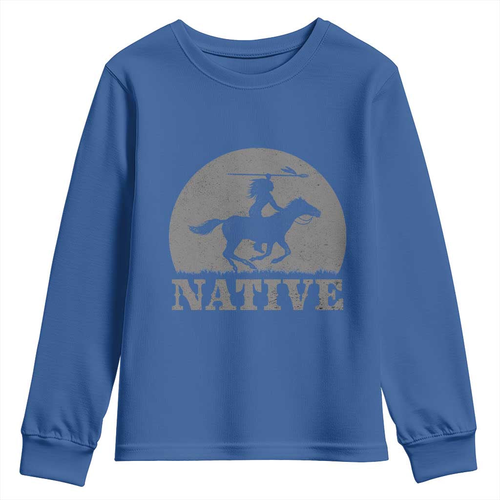 Northwest Native American Knight Pride Mountain Warrior Youth Sweatshirt TS14 Royal Blue Print Your Wear