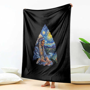 Native American Arrowhead Hunter Starry Night Throw Blanket TS14 Print Your Wear