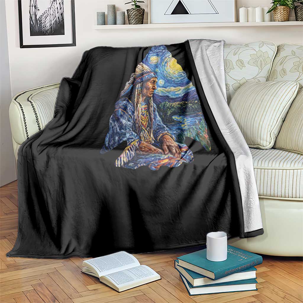 Native American Arrowhead Hunter Starry Night Throw Blanket TS14 Print Your Wear