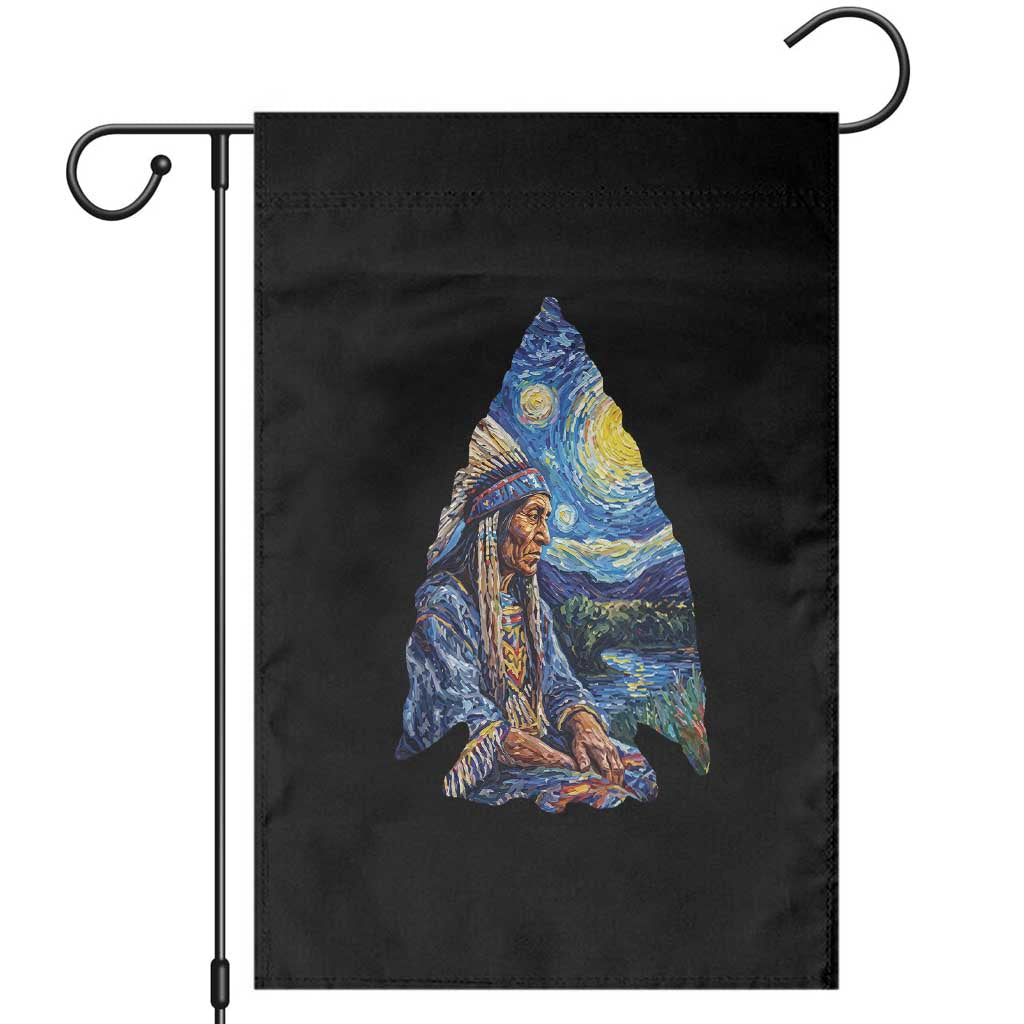Native American Arrowhead Hunter Starry Night Garden Flag TS14 Black Print Your Wear