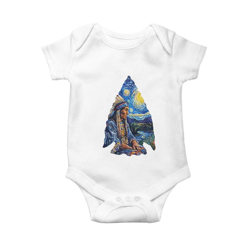 Native American Arrowhead Hunter Starry Night Baby Onesie TS14 White Print Your Wear