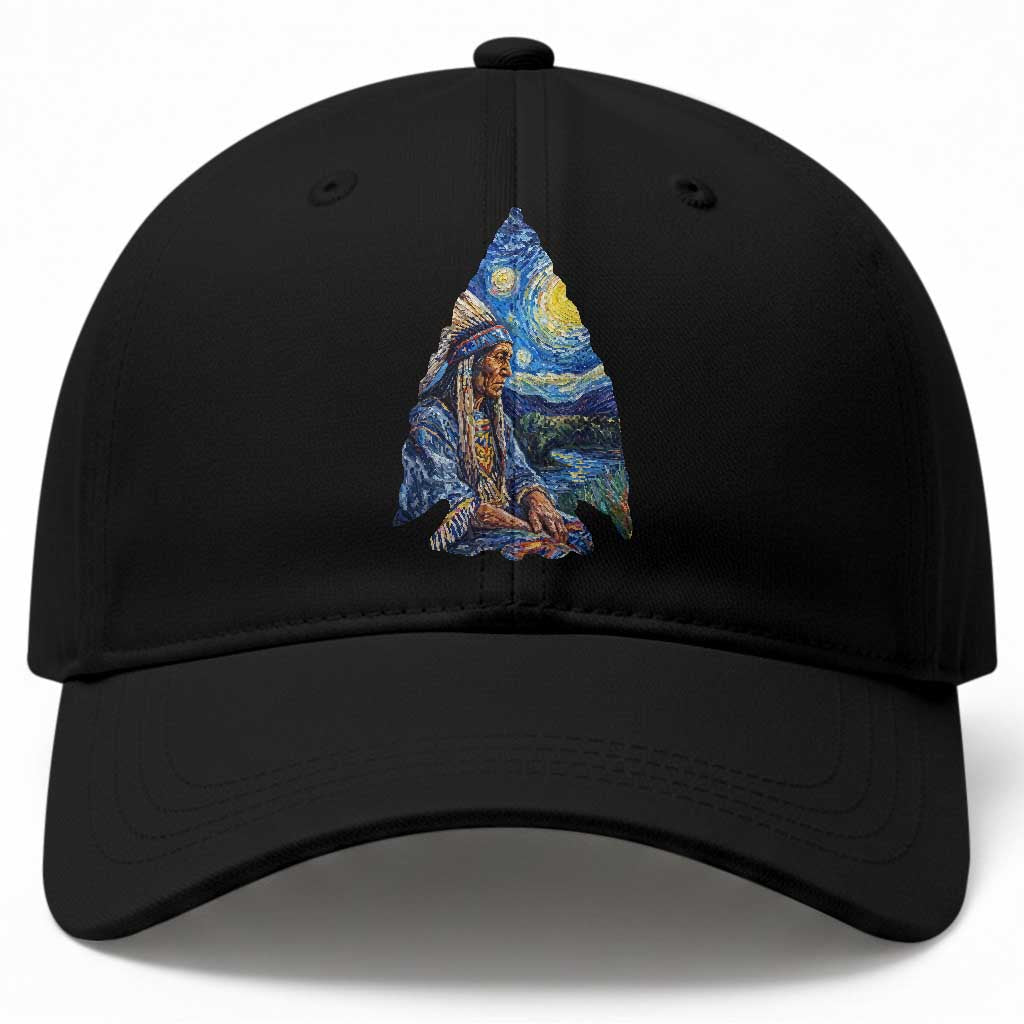 Native American Arrowhead Hunter Starry Night Baseball Cap TS14 Print Your Wear