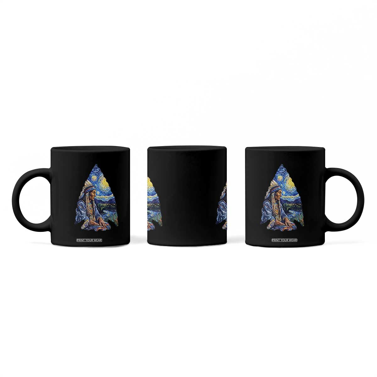 Native American Arrowhead Hunter Starry Night Coffee Mug TS14 Print Your Wear