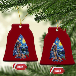 Native American Arrowhead Hunter Starry Night Ceramic Ornament TS14 Print Your Wear