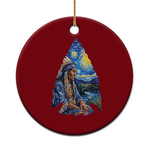Native American Arrowhead Hunter Starry Night Ceramic Ornament TS14 1pc Red Print Your Wear