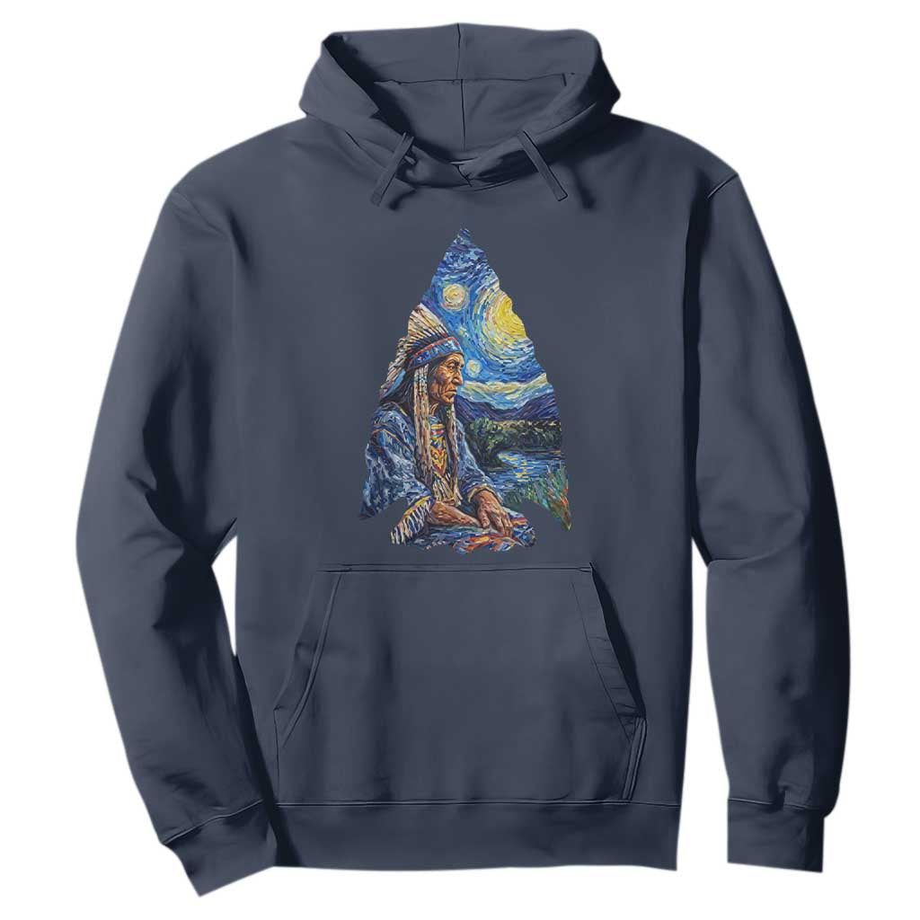Native American Arrowhead Hunter Starry Night Hoodie TS14 Navy Print Your Wear
