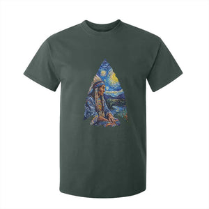 Native American Arrowhead Hunter Starry Night T Shirt For Kid TS14 Dark Forest Green Print Your Wear