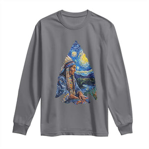 Native American Arrowhead Hunter Starry Night Long Sleeve Shirt TS14 Charcoal Print Your Wear
