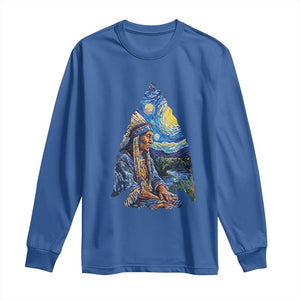 Native American Arrowhead Hunter Starry Night Long Sleeve Shirt TS14 Royal Blue Print Your Wear