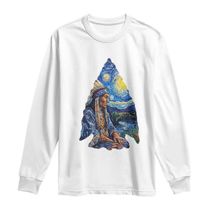 Native American Arrowhead Hunter Starry Night Long Sleeve Shirt TS14 White Print Your Wear