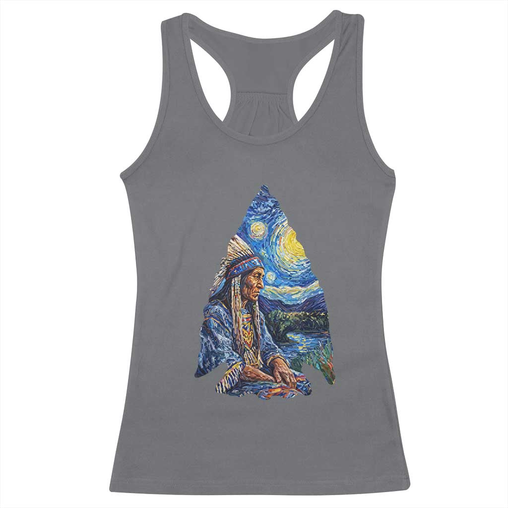Native American Arrowhead Hunter Starry Night Racerback Tank Top TS14 Charcoal Print Your Wear