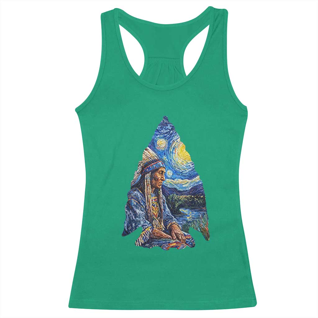 Native American Arrowhead Hunter Starry Night Racerback Tank Top TS14 Irish Green Print Your Wear