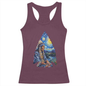 Native American Arrowhead Hunter Starry Night Racerback Tank Top TS14 Maroon Print Your Wear