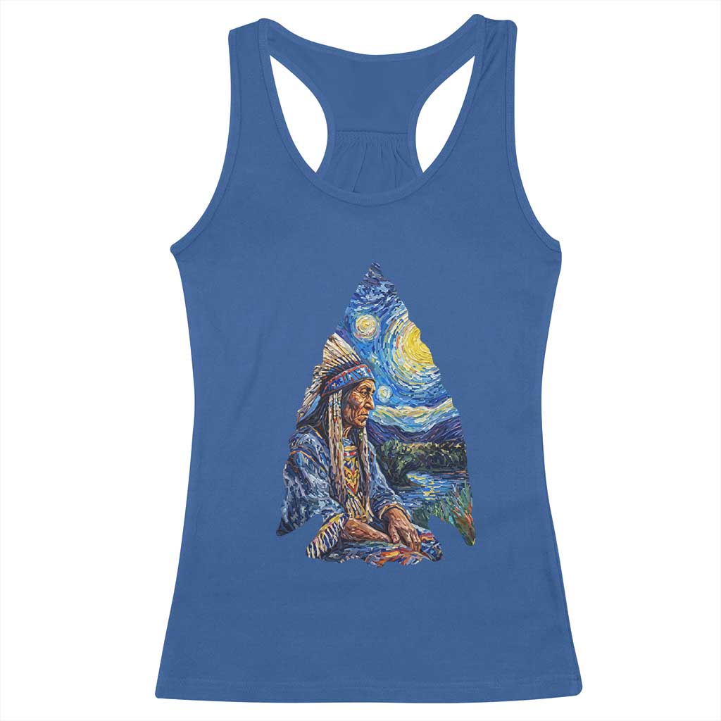 Native American Arrowhead Hunter Starry Night Racerback Tank Top TS14 Royal Blue Print Your Wear