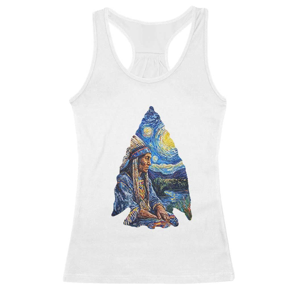 Native American Arrowhead Hunter Starry Night Racerback Tank Top TS14 White Print Your Wear