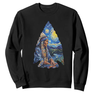 Native American Arrowhead Hunter Starry Night Sweatshirt TS14 Black Print Your Wear