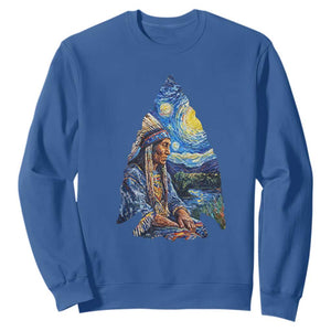 Native American Arrowhead Hunter Starry Night Sweatshirt TS14 Royal Blue Print Your Wear