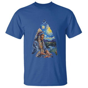 Native American Arrowhead Hunter Starry Night T Shirt TS14 Royal Blue Print Your Wear