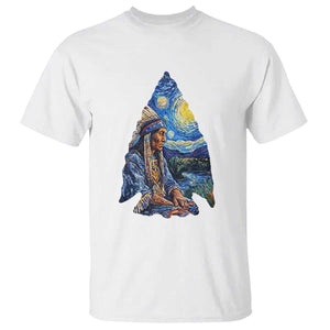 Native American Arrowhead Hunter Starry Night T Shirt TS14 White Print Your Wear