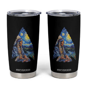 Native American Arrowhead Hunter Starry Night Tumbler Cup TS14 Black Print Your Wear