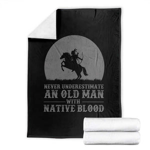 Never Underestimate An Old Man Native American Warrior Throw Blanket TS14 Black Print Your Wear