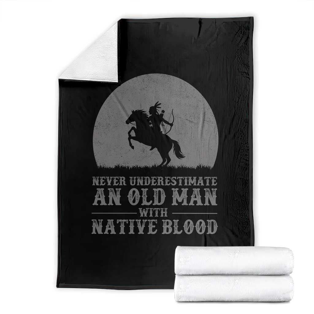 Never Underestimate An Old Man Native American Warrior Throw Blanket TS14 Black Print Your Wear