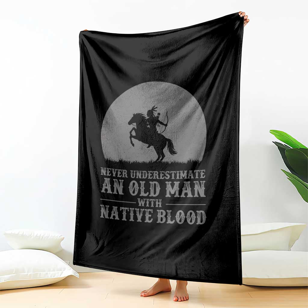 Never Underestimate An Old Man Native American Warrior Throw Blanket TS14 Print Your Wear